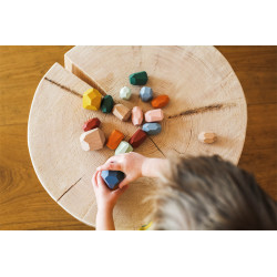 Pierres d'équilibre en bois, Safari