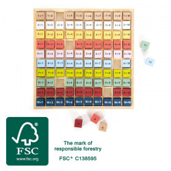 Table à calcul «Additions» en bois, colorée
