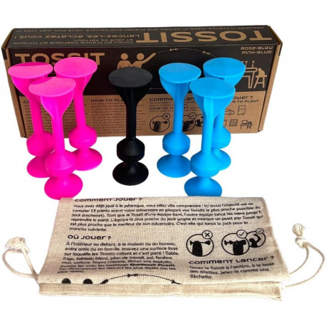 Tossit, jeu de lancer à ventouse, modèle rose-bleu