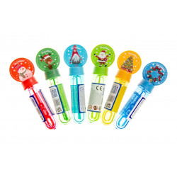 Bulle de savon, modèle Noël, 14 cm, souffleuse accrochée au couvercle