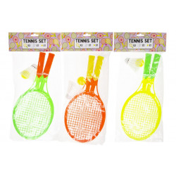 Raquette de tennis (x2) + balle + volant  35 x 15 cm