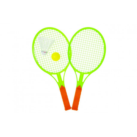 Raquette de tennis (x2) + balle + volant  35 x 15 cm