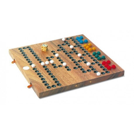 Jeu du Barricade en bois  plateau pliable, 25 x 25 cm, 41 billes de couleur