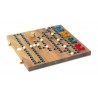 Jeu du Barricade en bois  plateau pliable, 25 x 25 cm, 41 billes de couleur