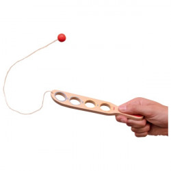 Attrape la balle, jeu en bois, Goki : seul ou en compétition, envoyez la balle dans l'un des 4 trous 