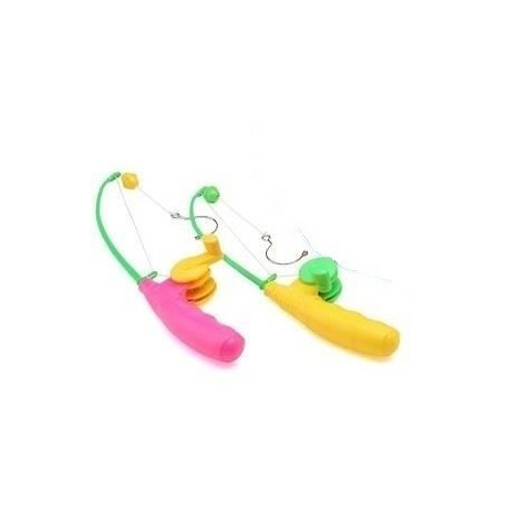 Canne à pêche  pour pêche à la ligne (x2), 30 cm de longueur, avec moulinet