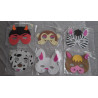 Masque souple en mousse, thème animaux et événements, 18 x 16 cm