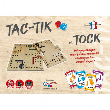 Tak-Tik, Cadetel, 3 plateaux, pour 6 joueurs, avec 1 jeu de cartes