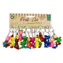Porte-clés animal en bois, 8-9 cm