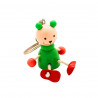 Porte-clés animal en bois, 8-9 cm