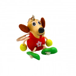 Porte-clés animal en bois, 8-9 cm