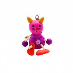 Porte-clés animal en bois, 8-9 cm