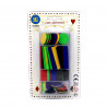 100 jetons marqués en plastique. boite de rangement, 5 couleurs