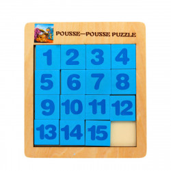 Pousse Pousse en bois, Dino-Chiffres, 16 x 15 cm BG