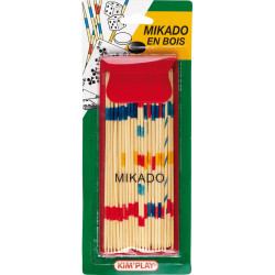 Mikado en bois avec pochette, 18 cm, blister