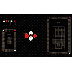 Tapis de cartes Multijeux, Néoprène, 100 x 60 cm, tableaux de score belote