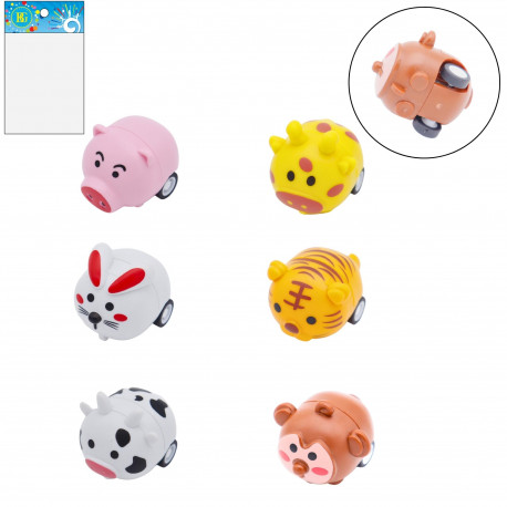 Animal de la ferme ou zoo rétro-friction 4 cm, 6 modèles différents