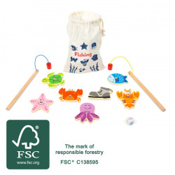 Pêche à la ligne magnétique, sac en tissu, Poissons