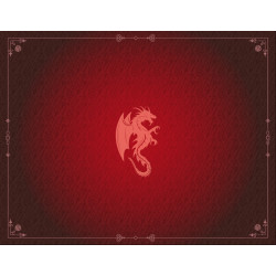 Tapis de cartes, Néoprène, 90 x 70 cm, Dragon rouge Grenat