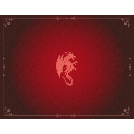 Tapis de cartes, Néoprène, 90 x 70 cm, Dragon rouge Grenat