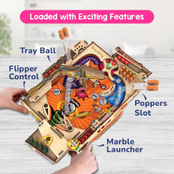 Pinball, Flipper en bois à monter, Smartivity