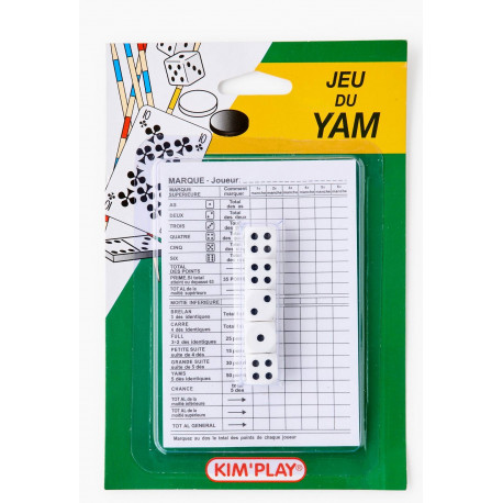Jeu de Yam, dés + bloc de score