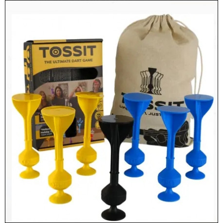 Tossit, jeu de lancer à ventouse, modèle bleu-jaune
