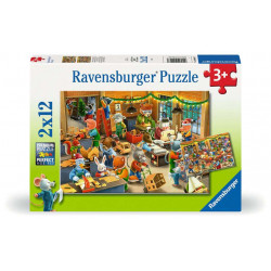 Puzzle Atelier de Noël, Ravensburger, 2x12 pièces