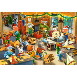 Puzzle Atelier de Noël, Ravensburger, 2x12 pièces