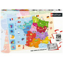 Puzzle Carte de France, 250 pièces, Nathan