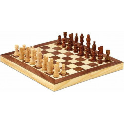 Jeu d'échecs magnétique marqueterie 30 x 30 cm