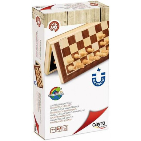 Jeu d'échecs magnétique marqueterie 30 x 30 cm