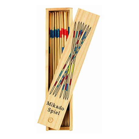 Mikado en boite plumier en bois