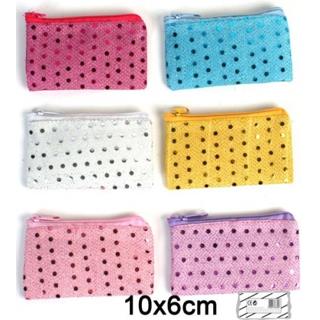 Porte monnaie paillettes 10x6 cm