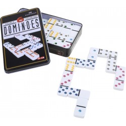 Dominos 6 couleurs, boite métal