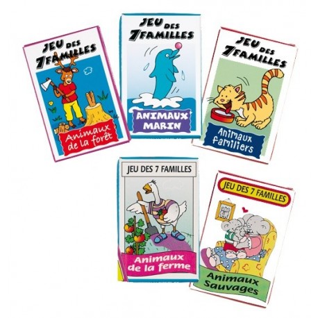 Jeu de 7 familles, animaux, 6 modèles