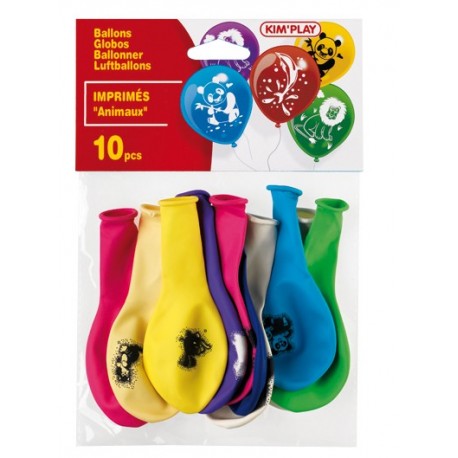 Ballons imprimés animaux (x10)