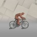 Cycliste rouleur dissociable + vélo métal, échelle 1/32