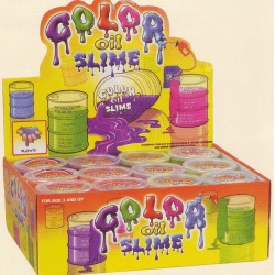 Baril Slime, 12 pots de pâte visqueuse