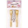 Corde à  sauter 2 m, poignées en bois, un des jouets de votre enfance