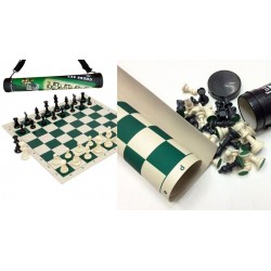 Jeu d'échecs, version voyage en tube, plateau en plastique souple