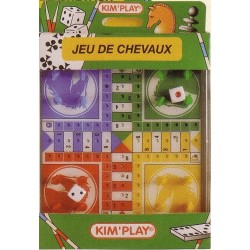 Jeu de petits chevaux, format voyage, plateau et boite plastique