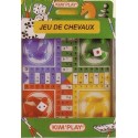 Jeu de petits chevaux, format voyage, plateau et boite plastique