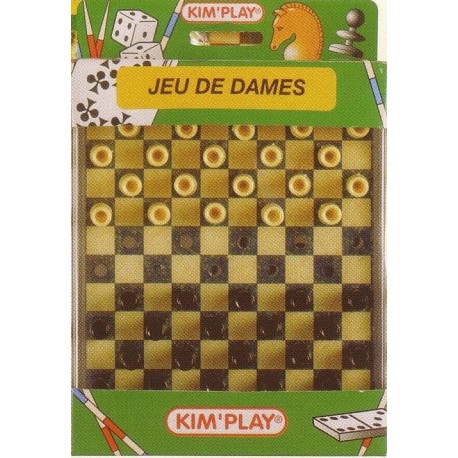 Jeu de dames, format voyage, Plateau et boite plastique