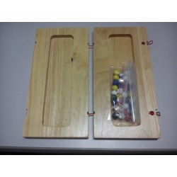 Jeu du Barricade en bois  plateau pliable, 25 x 25 cm, 41 billes de couleur