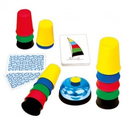 Crazy Cups, Gigamic : réaliser le plus vite possible la suite représentée sur la carte !