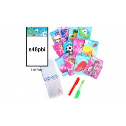 Carnet + stylo, 8,5 x 7 cm, modèle fille