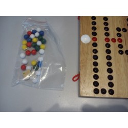 Jeu du Barricade en bois  plateau pliable, 25 x 25 cm, 41 billes de couleur