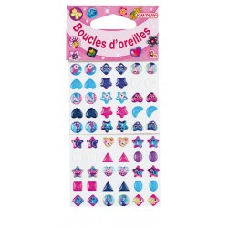 60 Boucles d'oreille stickers, 30 paires à coller