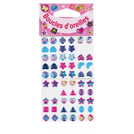 60 Boucles d'oreille stickers, 30 paires à coller